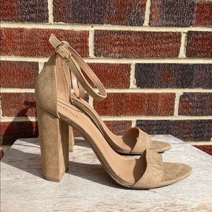 Tan suede strap sandal
